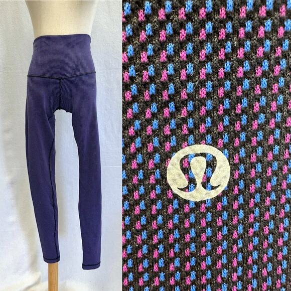Lululemon Wunder Under Hi-Rise Tight Luon Variegated Knit Black/blue/pink Size 8 - Picture 16 of 16